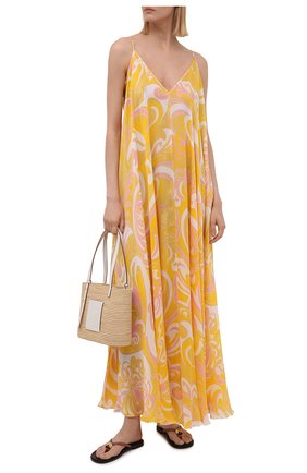 Женское шелковое платье EMILIO PUCCI желтого цвета по цене 123500 руб., арт. 1RWI05/1R882 | Фото 2 Женское шелковое платье EMILIO PUCCI желтого цвета, арт. 1RWI05/1R882 | Фото 2