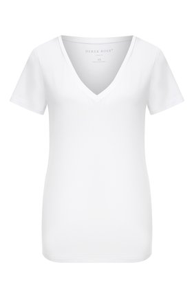 Женская футболка DEREK ROSE белого цвета, арт. 1281-LARA001 | Фото 1 (Длина (для топов): Стандартные; Рукава: Короткие; Материал внешний: Синтетически й материал; Стили: Кэжуэл; Женское Кросс-КТ: Футболка-белье)