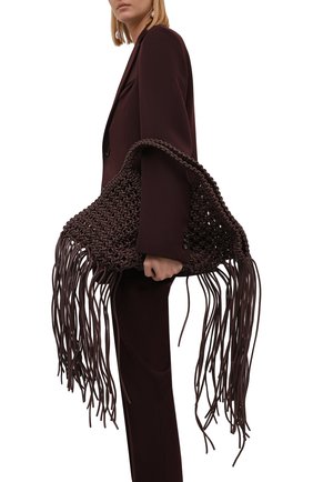 Женская сумка basket YUZEFI темно-коричневого цвета по цене 33950 руб., арт. YUZPF21-SW-03 | Фото 2 Женская сумка basket YUZEFI темно-коричневого цвета, арт. YUZPF21-SW-03 | Фото 2