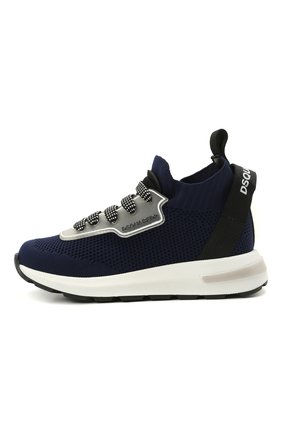 Детские кроссовки DSQUARED2 синего цвета по цене 22750 руб., арт. 68555/T0MAIA/NAKAI/18-27 | Фото 2 Детские кроссовки DSQUARED2 синего цвета, арт. 68555/T0MAIA/NAKAI/18-27 | Фото 2