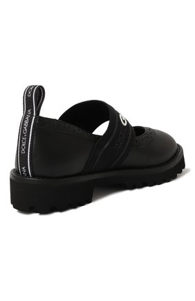 Детские кожаные туфли DOLCE & GABBANA черного цвета, арт. D10960/AW087/24-28 | Фото 3 (Материал внешний: Кожа; Материал внутренний: Натуральная кожа; Длина стельки: 15,4, 14,7, 16,1, 16,7, 17,4; Региональные ограничения белый список (Axapta Mercury): RU; Девочки-школьная форма: Классическая обувь)