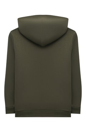 Детский хлопковое худи IL GUFO хаки цвета по цене 12550 руб., арт. A21MF221M0107/10A-12A | Фото 2 Детский хлопковое худи IL GUFO хаки цвета, арт. A21MF221M0107/10A-12A | Фото 2