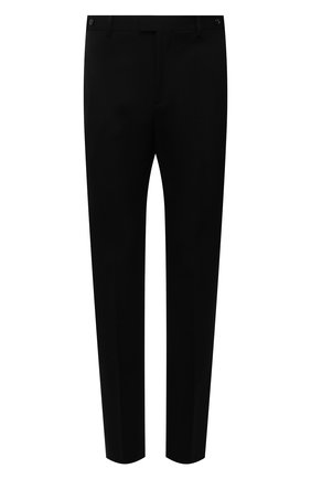 Мужские шерстяные брюки BOTTEGA VENETA черного цвета, арт. 659698/VKIS0 | Фото 1 (Стили: Минимализм; Материал внешний: Шерсть; Длина (брюки, джинсы): Стандартные; Случай: Повседневный)