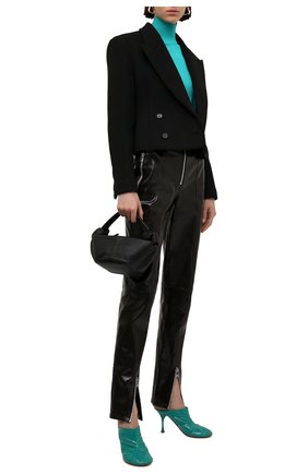 Женские кожаные мюли dot BOTTEGA VENETA бирюзового цвета по цене 68200 руб., арт. 673780/V10M0 | Фото 2 Женские кожаные мюли dot BOTTEGA VENETA бирюзового цвета, арт. 673780/V10M0 | Фото 2 (Каблук тип: Шпилька; Материал внутренний: Натуральная кожа; Каблук высота: Высокий; Подошва: Плоская)