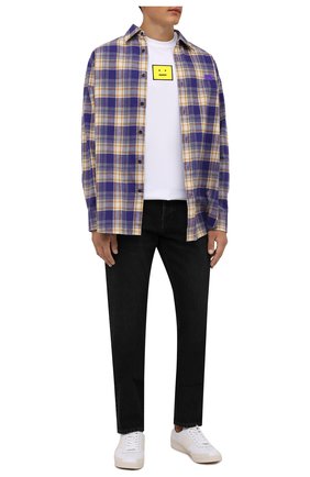 Мужская хлопковая рубашка ACNE STUDIOS фиолетового цвета по цене 31500 руб., арт. CB0031/M | Фото 2 Мужская хлопковая рубашка ACNE STUDIOS фиолетового цвета, арт. CB0031/M | Фото 2