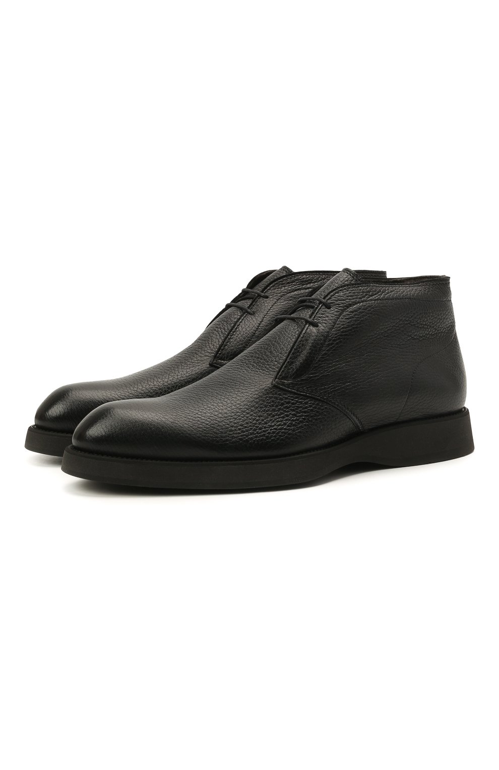 Мужские кожаные ботинки BRIONI черного цвета, арт. QQC30L/09712 | Фото 1 (Материал внешний: Кожа; Материал утеплителя: Натуральный мех; Мужское Кросс-КТ: Ботинки-обувь, Дезерты-обувь, зимние ботинки; Материал внутренний: Натуральная кожа; Подошва: Плоская)