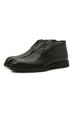 Мужские кожаные ботинки BRIONI черного цвета, арт. QQC30L/09712 | Фото 1 (Материал внутренний: Натуральная кожа; Материал утеплителя: Натуральный мех; Мужское Кросс-КТ: Ботинки-обувь, зимние ботинки, Дезерты-обувь; Подошва: Плоская; Материал внешний: Кожа)