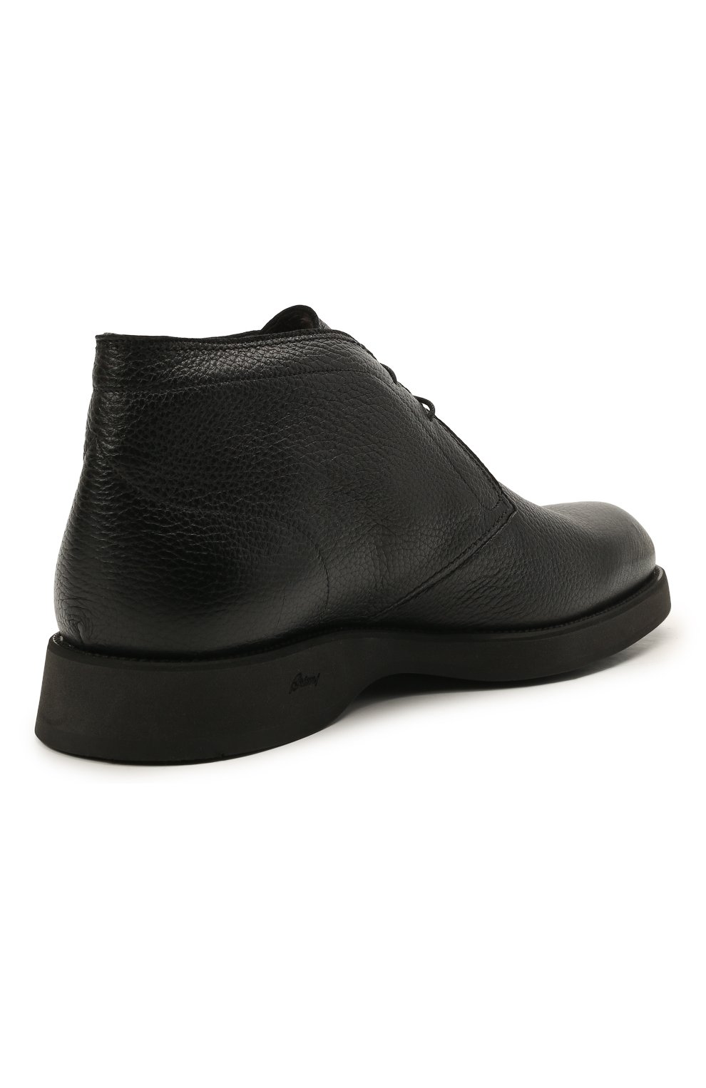 Мужские кожаные ботинки BRIONI черного цвета, арт. QQC30L/09712 | Фото 4 (Материал внешний: Кожа; Материал утеплителя: Натуральный мех; Длина стельки: 31; Мужское Кросс-КТ: Ботинки-обувь, Дезерты-обувь, зимние ботинки; Материал внутренний: Натуральная кожа; Региональные ограничения белый список (Axapta Mercury): RU; Подошва: Плоская)