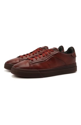 Мужские кожаные кеды SANTONI бордового цвета по цене 39800 руб., арт. MBGT21554TCHRG0NS20 | Фото 1 Мужские кожаные кеды SANTONI бордового цвета, арт. MBGT21554TCHRG0NS20 | Фото 1