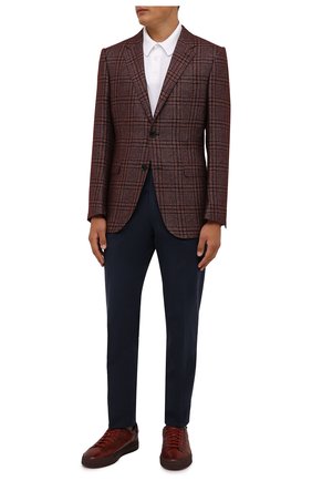 Мужские кожаные кеды SANTONI бордового цвета по цене 39800 руб., арт. MBGT21554TCHRG0NS20 | Фото 2 Мужские кожаные кеды SANTONI бордового цвета, арт. MBGT21554TCHRG0NS20 | Фото 2