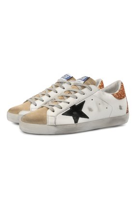Женские комбинированные кеды superstar GOLDEN GOOSE DELUXE BRAND бежевого цвета по цене 37400 руб., арт. GWF00102.F001575 | Фото 1 Женские комбинированные кеды superstar GOLDEN GOOSE DELUXE BRAND бежевого цвета, арт. GWF00102.F001575 | Фото 1