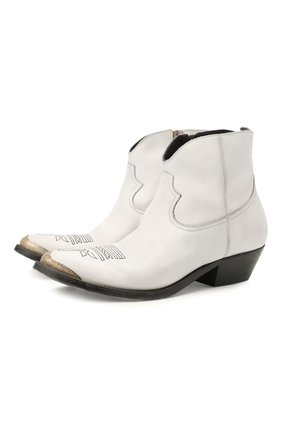 Женские кожаные ботильоны young GOLDEN GOOSE DELUXE BRAND белого цвета по цене 59950 руб., арт. GWF00131.F001968 | Фото 1 Женские кожаные ботильоны young GOLDEN GOOSE DELUXE BRAND белого цвета, арт. GWF00131.F001968 | Фото 1