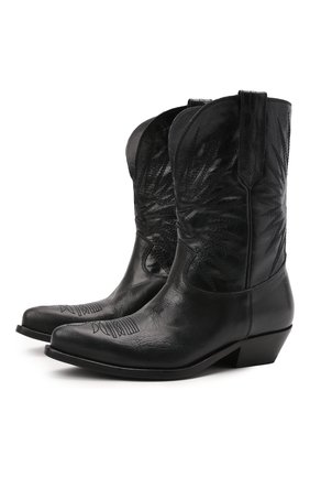 Женские кожаные сапоги wish star low GOLDEN GOOSE DELUXE BRAND черного цвета по цене 68750 руб., арт. GWF00136.F001961 | Фото 1 Женские кожаные сапоги wish star low GOLDEN GOOSE DELUXE BRAND черного цвета, арт. GWF00136.F001961 | Фото 1