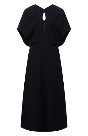 Женское платье VICTORIA BECKHAM темно-синего цвета по цене 129500 руб., арт. 1521WDR002899A | Фото 1 Женское платье VICTORIA BECKHAM темно-синего цвета, арт. 1521WDR002899A | Фото 1 (Длина Ж (юбки, платья, шорты): Миди; Рукава: Короткие; Материал внешний: Вискоза, Синтетический материал; Женское Кросс-КТ: Платье-одежда; Случай: Повседневный; Стили: Кэжуэл)