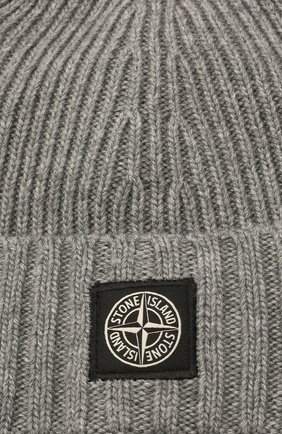 Детского шапка из шерсти и вискозы STONE ISLAND темно-серого цвета по цене 6655 руб., арт. 7516N03A8 | Фото 3 Детского шапка из шерсти и вискозы STONE ISLAND темно-серого цвета, арт. 7516N03A8 | Фото 3 (Материал: Текстиль, Шерсть, Вискоза)