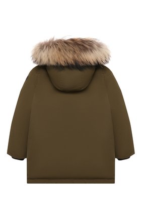 Детского пуховая парка IL GUFO хаки цвета по цене 44600 руб., арт. A21GP241N0060/2A-4A | Фото 2 Детского пуховая парка IL GUFO хаки цвета, арт. A21GP241N0060/2A-4A | Фото 2