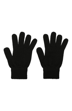 Детские шерстяные перчатки CATYA черного цвета, арт. 125545 | Фото 2 (Материал: Шерсть, Текстиль)
