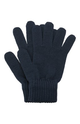 Детские шерстяные перчатки CATYA темно-синего цвета, арт. 125545 | Фото 1 (Материал: Шерсть, Текстиль)