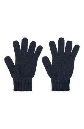 Детские шерстяные перчатки CATYA темно-синего цвета, арт. 125545 | Фото 2 (Материал: Шерсть, Текстиль)