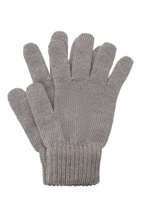 Детские шерстяные перчатки CATYA серого цвета, арт. 125545 | Фото 1 (Материал: Шерсть, Текстиль)