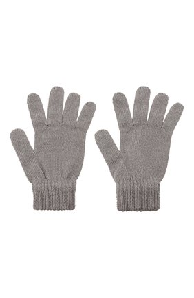 Детские шерстяные перчатки CATYA серого цвета, арт. 125545 | Фото 2 (Материал: Шерсть, Текстиль)