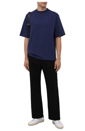 Мужская хлопковая футболка ACNE STUDIOS синего цвета по цене 19100 руб., арт. BL0278 | Фото 2 Мужская хлопковая футболка ACNE STUDIOS синего цвета, арт. BL0278 | Фото 2