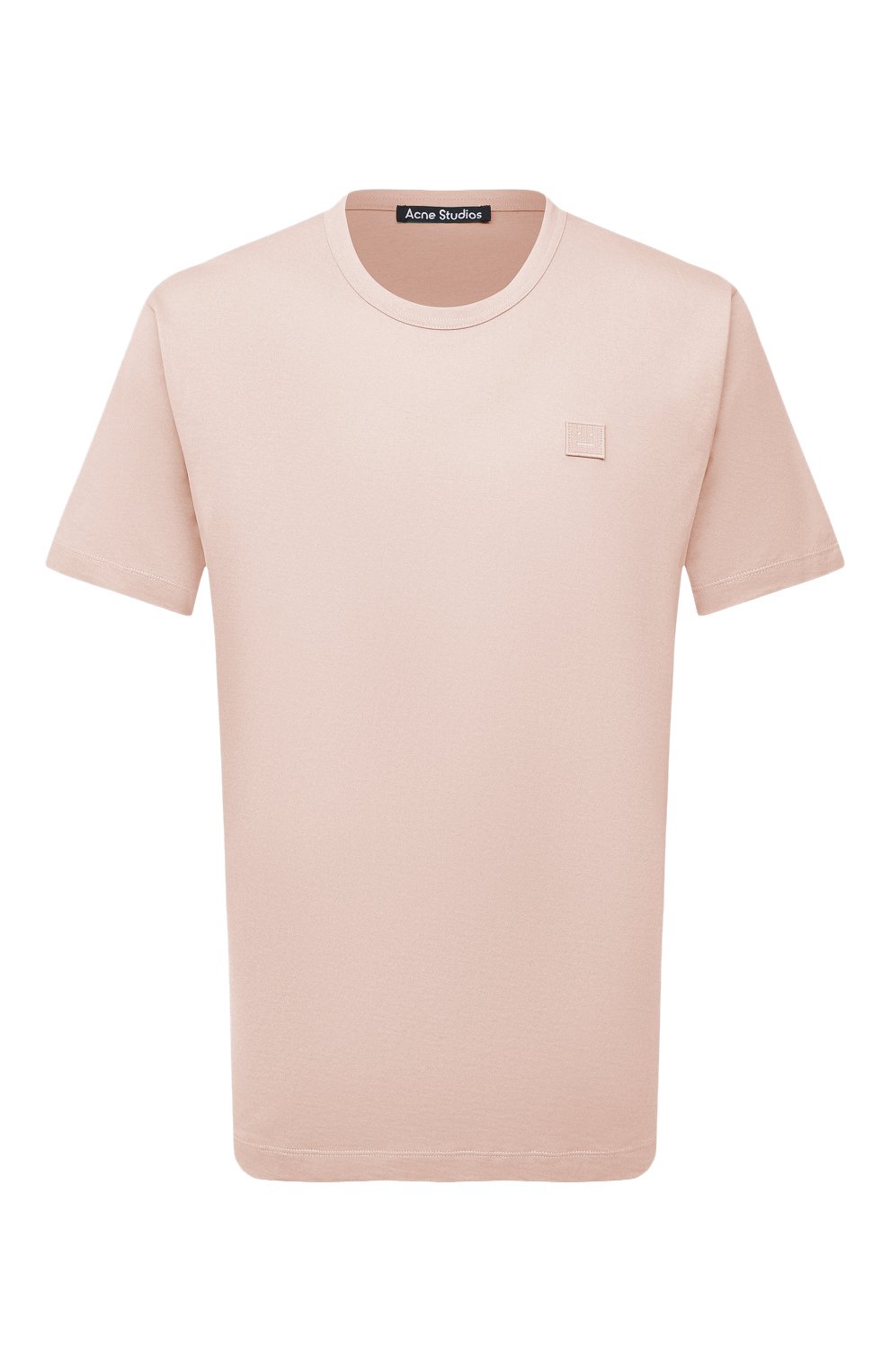 Мужская хлопковая футболка ACNE STUDIOS светло-розового цвета, арт. 25E173/M | Фото 1 (Принт: Без принта; Рукава: Короткие; Длина (для топов): Стандартные; Материал внешний: Хлопок; Стили: Минимализм)