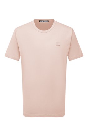 Мужская хлопковая футболка ACNE STUDIOS светло-розового цвета, арт. 25E173/M | Фото 1 (Материал внешний: Хлопок; Принт: Без принта; Рукава: Короткие; Стили: Минимализм; Длина (для топов): Стандартные)