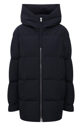 Женский пуховик JIL SANDER темно-синего цвета по цене 125000 руб., арт. JPPT441694-WT441100 | Фото 1 Женский пуховик JIL SANDER темно-синего цвета, арт. JPPT441694-WT441100 | Фото 1 (Материал внешний: Синтетический материал; Материал подклада: Синтетический материал; Материал утеплителя: Пух и перо; Кросс-КТ: Пуховик; Длина (верхняя одежда): До середины бедра; Стили: Минимализм; Рукава: Длинные)