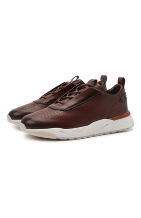 Мужские кожаные кроссовки SANTONI бордового цвета по цене 39800 руб., арт. MBIM21611WTMTDYES20 | Фото 1 Мужские кожаные кроссовки SANTONI бордового цвета, арт. MBIM21611WTMTDYES20 | Фото 1