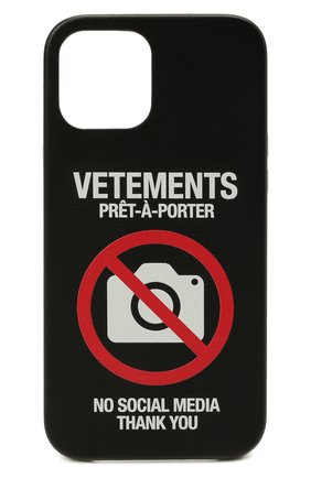 Чехол для iphone 12 pro max VETEMENTS черного цвета по цене 24650 руб., арт. UA52SA400B 2410/W/BLACK 12 PR0 MAX | Фото 1 Чехол для iphone 12 pro max VETEMENTS черного цвета, арт. UA52SA400B 2410/W/BLACK 12 PR0 MAX | Фото 1