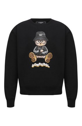 Мужской хлопковый свитшот DOMREBEL черного цвета по цене 21600 руб., арт. MNY BEAR/SWEATSHIRT | Фото 1 Мужской хлопковый свитшот DOMREBEL черного цвета, арт. MNY BEAR/SWEATSHIRT | Фото 1