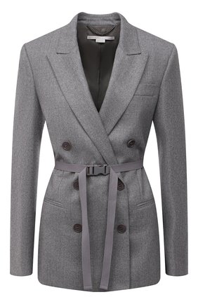 Женский шерстяной жакет STELLA MCCARTNEY светло-серого цвета по цене 113000 руб., арт. 603698/SNB53 | Фото 1 Женский шерстяной жакет STELLA MCCARTNEY светло-серого цвета, арт. 603698/SNB53 | Фото 1 (Материал внешний: Шерсть; Длина (для топов): Стандартные; Материал подклада: Вискоза; Рукава: Длинные; 1-2-бортные: Двубортные; Женское Кросс-КТ: Жакет-одежда; Стили: Классический; Случай: Повседневный)