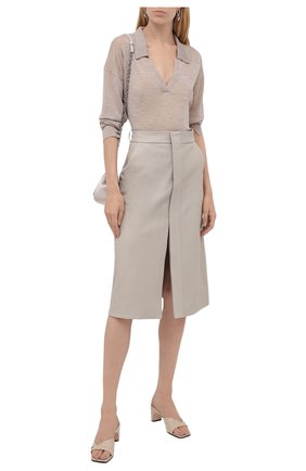 Женская юбка из вискозы STELLA MCCARTNEY светло-серого цвета по цене 87950 руб., арт. 603689/SKB20 | Фото 2 Женская юбка из вискозы STELLA MCCARTNEY светло-серого цвета, арт. 603689/SKB20 | Фото 2 (Длина Ж (юбки, платья, шорты): Миди; Материал внешний: Вискоза; Женское Кросс-КТ: Юбка-одежда; Стили: Кэжуэл)