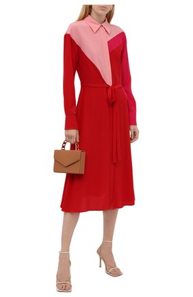 Женское шелковое платье STELLA MCCARTNEY красного цвета по цене 117500 руб., арт. 603675/SY206 | Фото 2 Женское шелковое платье STELLA MCCARTNEY красного цвета, арт. 603675/SY206 | Фото 2 (Материал внешний: Шелк; Рукава: Длинные; Длина Ж (юбки, платья, шорты): Миди; Женское Кросс-КТ: Платье-одежда; Случай: Повседневный; Стили: Кэжуэл)