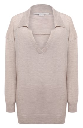 Женский шерстяной пуловер STELLA MCCARTNEY бежевого цвета по цене 72700 руб., арт. 603644/S2257 | Фото 1 Женский шерстяной пуловер STELLA MCCARTNEY бежевого цвета, арт. 603644/S2257 | Фото 1 (Материал внешний: Шерсть; Рукава: Длинные; Длина (для топов): Стандартные; Женское Кросс-КТ: Пуловер-одежда; Стили: Кэжуэл)