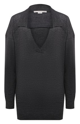 Женский шерстяной пуловер STELLA MCCARTNEY темно-серого цвета по цене 58450 руб., арт. 603644/S2257 | Фото 1 Женский шерстяной пуловер STELLA MCCARTNEY темно-серого цвета, арт. 603644/S2257 | Фото 1 (Длина (для топов): Стандартные; Рукава: Длинные; Материал внешний: Шерсть; Женское Кросс-КТ: Пуловер-одежда; Стили: Кэжуэл)