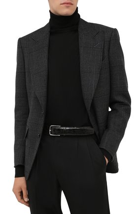Мужской ремень из кожи каймана CANALI черного цвета по цене 61750 руб., арт. 50C/KX00332/CYAC | Фото 2 Мужской ремень из кожи каймана CANALI черного цвета, арт. 50C/KX00332/CYAC | Фото 2 (Случай: Формальный; Материал: Экзотическая кожа)