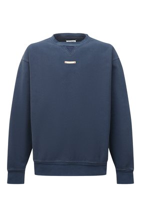Мужской хлопковый свитшот MAISON MARGIELA синего цвета по цене 59600 руб., арт. S50GU0178/S25520 | Фото 1 Мужской хлопковый свитшот MAISON MARGIELA синего цвета, арт. S50GU0178/S25520 | Фото 1 (Материал внешний: Хлопок; Мужское Кросс-КТ: свитшот-одежда; Принт: Без принта; Стили: Минимализм; Длина (для топов): Стандартные; Рукава: Длинные)