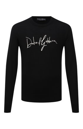 Мужской шерстяной джемпер DOLCE & GABBANA черного цвета по цене 76000 руб., арт. GX526Z/JBVF8 | Фото 1 Мужской шерстяной джемпер DOLCE & GABBANA черного цвета, арт. GX526Z/JBVF8 | Фото 1 (Длина (для топов): Стандартные; Материал внешний: Шерсть; Рукава: Длинные; Мужское Кросс-КТ: Джемперы; Вырез: Круглый; Принт: С принтом; Стили: Кэжуэл)