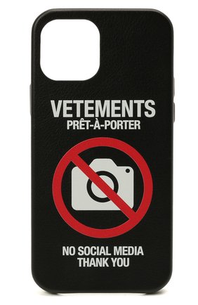 Чехол для iphone 12 pro VETEMENTS черного цвета по цене 24650 руб., арт. UA52SA420B 2410/M/BLACK 12 PR0 | Фото 1 Чехол для iphone 12 pro VETEMENTS черного цвета, арт. UA52SA420B 2410/M/BLACK 12 PR0 | Фото 1