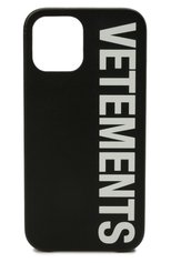 Кожаный чехол для iphone 12 pro max VETEMENTS черного цвета, арт. UA52SA500W 2409/W/BLACK/WHITE 12 PR0 MAX | Фото 1 (Женское Кросс-КТ: Кожа iPhone; Материал: Натуральная кожа)