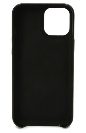 Кожаный чехол для iphone 12 pro max VETEMENTS черного цвета, арт. UA52SA500W 2409/W/BLACK/WHITE 12 PR0 MAX | Фото 2 (Женское Кросс-КТ: Кожа iPhone; Материал: Натуральная кожа)