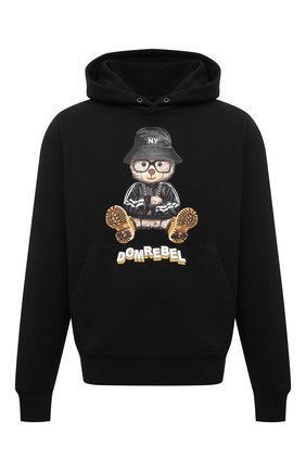 Мужской хлопковое худи DOMREBEL черного цвета по цене 21600 руб., арт. MNY BEAR/H00DIE | Фото 1 Мужской хлопковое худи DOMREBEL черного цвета, арт. MNY BEAR/H00DIE | Фото 1