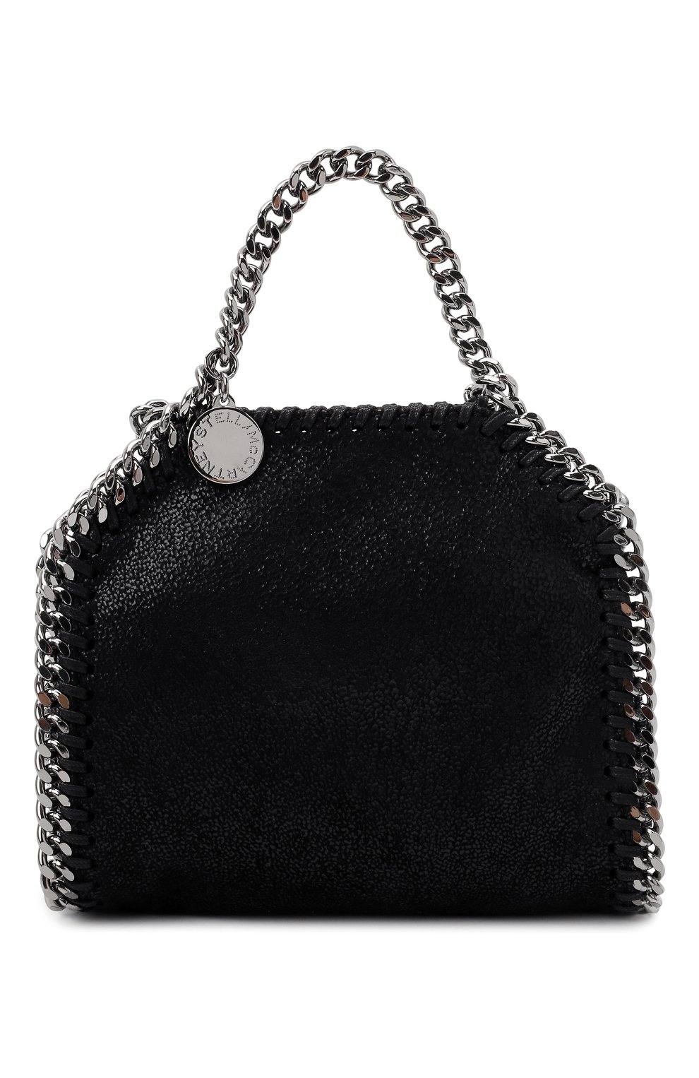 Женская сумка falabella STELLA MCCARTNEY черного цвета, арт. 700227/W9132 | Фото 1 (Ремень/цепочка: С цепочкой; Сумки-технические: Сумки top-handle; Размер: mini; Материал: Текстиль)