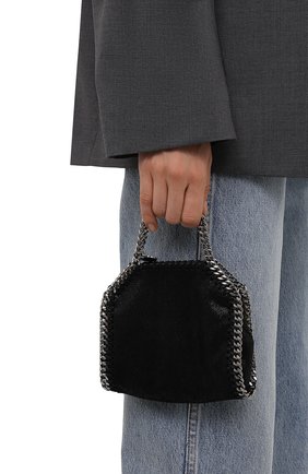 Женская сумка falabella STELLA MCCARTNEY черного цвета по цене 47950 руб., арт. 700227/W9132 | Фото 2 Женская сумка falabella STELLA MCCARTNEY черного цвета, арт. 700227/W9132 | Фото 2 (Размер: mini; Материал: Текстиль; Сумки-технические: Сумки top-handle; Ремень/цепочка: С цепочкой)