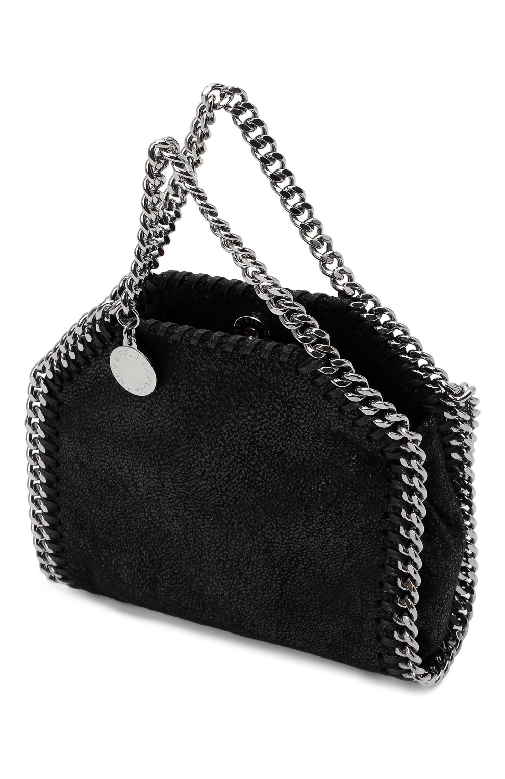 Женская сумка falabella STELLA MCCARTNEY черного цвета по цене 47950 руб., арт. 700227/W9132 | Фото 4 Женская сумка falabella STELLA MCCARTNEY черного цвета, арт. 700227/W9132 | Фото 4 (Ремень/цепочка: С цепочкой; Сумки-технические: Сумки top-handle; Размер: mini; Материал: Текстиль)
