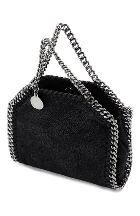 Женская сумка falabella STELLA MCCARTNEY черного цвета по цене 47950 руб., арт. 700227/W9132 | Фото 4 Женская сумка falabella STELLA MCCARTNEY черного цвета, арт. 700227/W9132 | Фото 4 (Ремень/цепочка: С цепочкой; Сумки-технические: Сумки top-handle; Размер: mini; Материал: Текстиль)