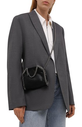 Женская сумка falabella STELLA MCCARTNEY черного цвета по цене 47950 руб., арт. 700227/W9132 | Фото 5 Женская сумка falabella STELLA MCCARTNEY черного цвета, арт. 700227/W9132 | Фото 5 (Ремень/цепочка: С цепочкой; Сумки-технические: Сумки top-handle; Размер: mini; Материал: Текстиль)