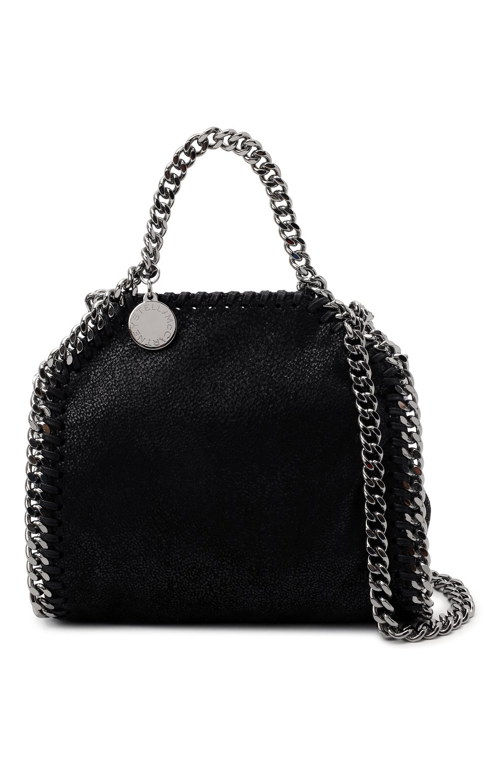 Женская сумка falabella STELLA MCCARTNEY черного цвета по цене 47950 руб., арт. 700227/W9132 | Фото 6 Женская сумка falabella STELLA MCCARTNEY черного цвета, арт. 700227/W9132 | Фото 6 (Ремень/цепочка: С цепочкой; Сумки-технические: Сумки top-handle; Размер: mini; Материал: Текстиль)